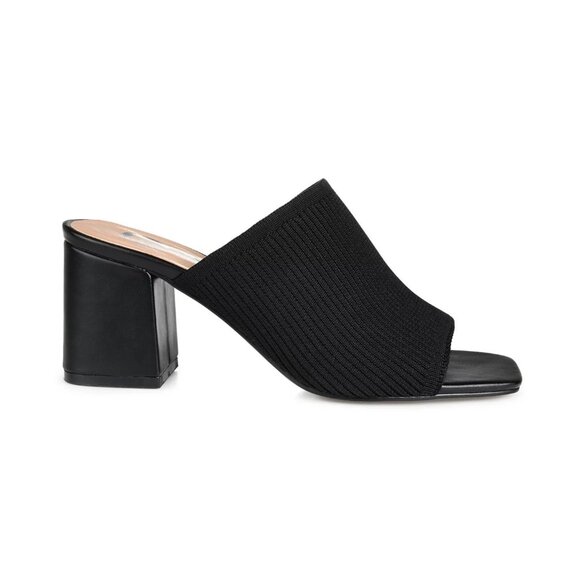 Journee Collection Womens Lorenna Block Heel Slide Sandals Black 8.5 MSRP $80 - Picture 1 of 5